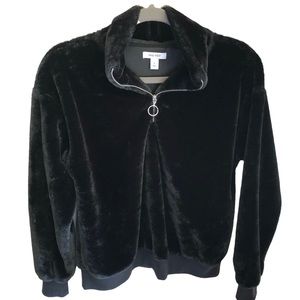 Nine West Faux Fur Pull-on Teddy Sweater. Soft and Cuddly. Black. Size Small